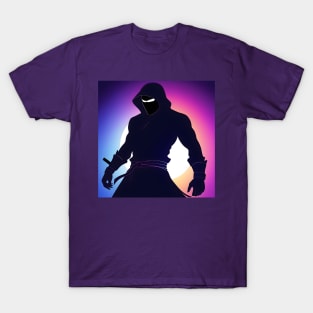 Ninja silhouette with moon T-Shirt